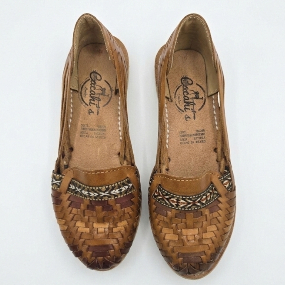 Cacahi's Handmade Mexican Huarache Sandals Woven Leather Size 7